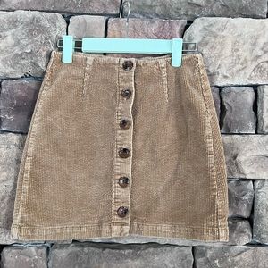Tan corduroy mini skirt